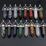 Rose Crystal Quartz Hexagon Healing Pillar Pendant for Jewelry Making