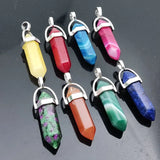 Rose Crystal Quartz Hexagon Healing Pillar Pendant for Jewelry Making