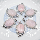 Crystal Quartz Pendant for Jewelry Making 6pcs/lot