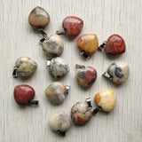 20mm Crazy Agate Heart Charms Pendants for Jewelry Making 25pcs/lot