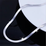 Silver Herringbone Chain Necklace 4mm Wide