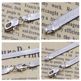 Silver Herringbone Chain Necklace 4mm Wide