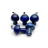 Natural Stone lapis lazuli Mushroom Pendant for Jewelry Making Necklace