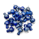 Natural Stone lapis lazuli Mushroom Pendant for Jewelry Making Necklace