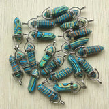 Synthetic Turquoise Pillar Pendants for Jewelry Making 24pcs/lot