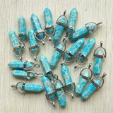 Synthetic Turquoise Pillar Pendants for Jewelry Making 24pcs/lot