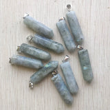 Labradorite Stone Pillar Point Pendant for Jewelry Making 10pcs