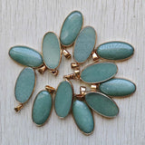 Green Aventurine Oval Pendants 12pcs/Lot
