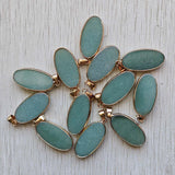Green Aventurine Oval Pendants 12pcs/Lot