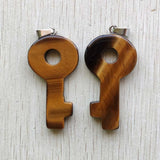 Tiger's Eye Stone Key Pendants for Necklaces 10pcs