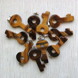 Tiger's Eye Stone Key Pendants for Necklaces 10pcs