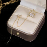 Gothic Rhinestone Butterfly Ear Cuff Chain Pendant