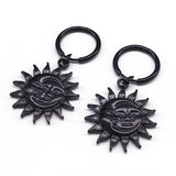 Gothic Sun & Moon Dangle Earrings Stainless Steel Drop Earring