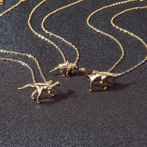 Gothic Vintage Dinosaur Pendant Necklace Punk Long Chain Jewelry