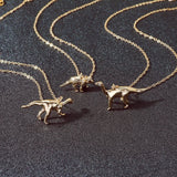 Gothic Vintage Dinosaur Pendant Necklace Punk Long Chain Jewelry