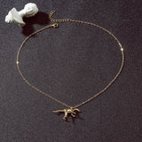 Gothic Vintage Dinosaur Pendant Necklace Punk Long Chain Jewelry