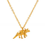 Gothic Vintage Dinosaur Pendant Necklace Punk Long Chain Jewelry