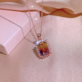 Zircon Crystal Wedding Jewelry Set Rose Square Stone African Jewelry Set