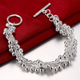 925 Silver Beaded Charm Bracelet for Women