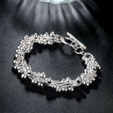 925 Silver Beaded Charm Bracelet for Women