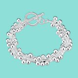 925 Silver Beaded Charm Bracelet for Women
