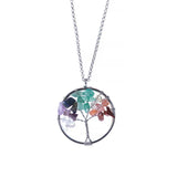 Gravel Tree of Life Necklace Bracelet Set for Women