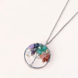 Gravel Tree of Life Necklace Bracelet Set for Women