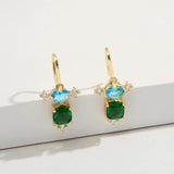 Green/Blue Crystal Pendant Earrings for Women Jewelry Wedding Party