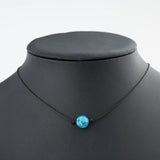 Green Turquoises Pearl Charms Choker Necklace On Leather Cord For Women