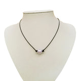 Green Turquoises Pearl Charms Choker Necklace On Leather Cord For Women