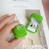 Green Frog Animals Ring Storage Box Velvet Couple Party Jewelry Case