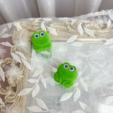 Green Frog Animals Ring Storage Box Velvet Couple Party Jewelry Case