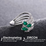 Green Drop Water Ear Cuff Four Layers Geometry Earing