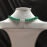 Green Jade & Baroque Pearls Beaded Necklace Pendant Women Jewelry