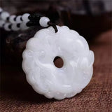 Green Jade Dragon Pendant Necklace Chinese Amulet Lucky Jewelry Gift