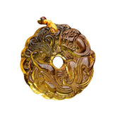 Green Jade Dragon Pendant Necklace Chinese Amulet Lucky Jewelry Gift