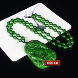 Green Jade Zhong Kui Pendant Necklace Chinese Hand-Carved Luck Amulet