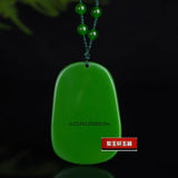 Green Jade Zhong Kui Pendant Necklace Chinese Hand-Carved Luck Amulet