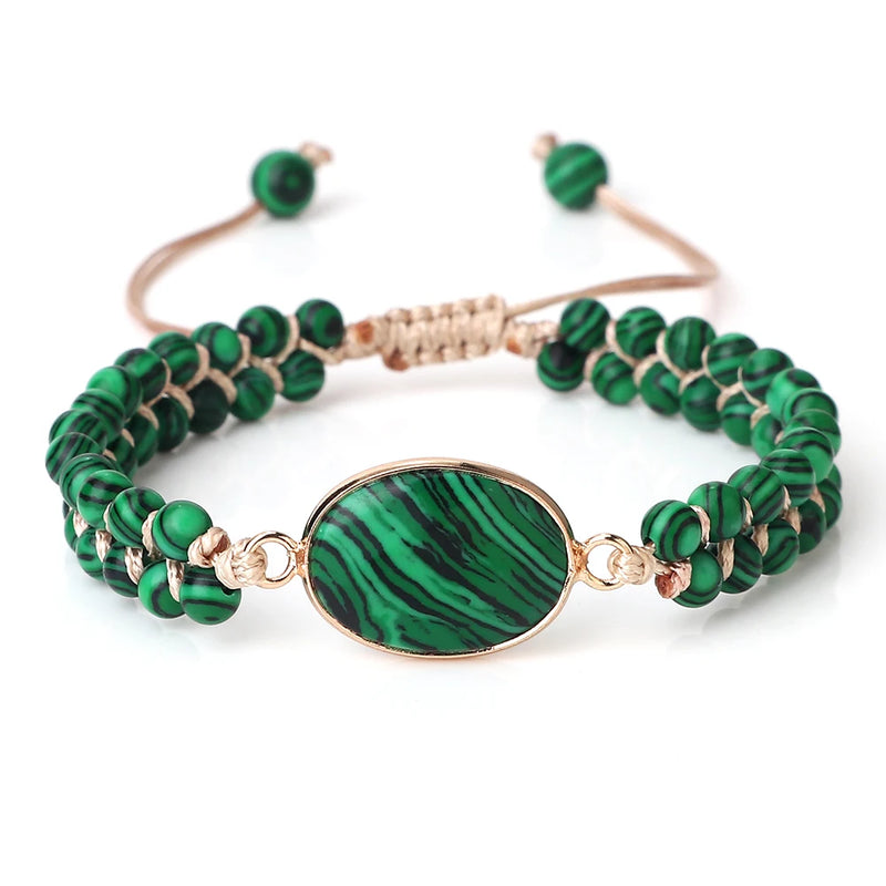 Green Malachite Bracelets Bangles Natural Stone Charm Bracelet