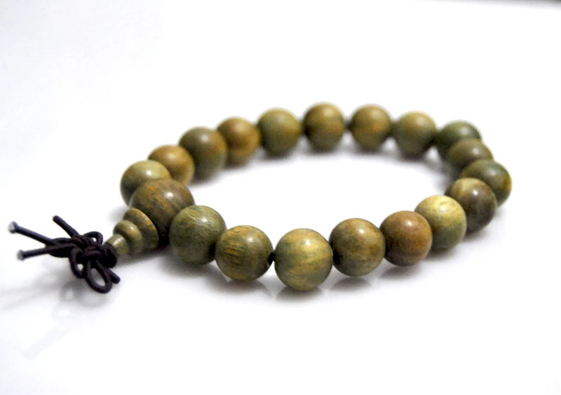 Green Sandalwood Beads Bracelet Men Women Gift Tibet Jewelery