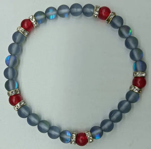 Moonstone & Ruby Bead Charm Earrings Bracelets for Women