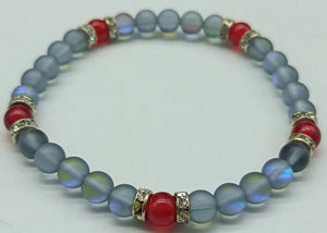 Moonstone & Ruby Bead Charm Earrings Bracelets for Women