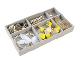 Grey Velvet Jewelry Storage Tray Earrings Necklace Ring Organizer Display Box