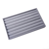 Grey Velvet Jewelry Storage Tray Earrings Necklace Ring Organizer Display Box