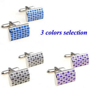 Grid Enamel Cufflink Cuff Link 1 Pair Big Promotion