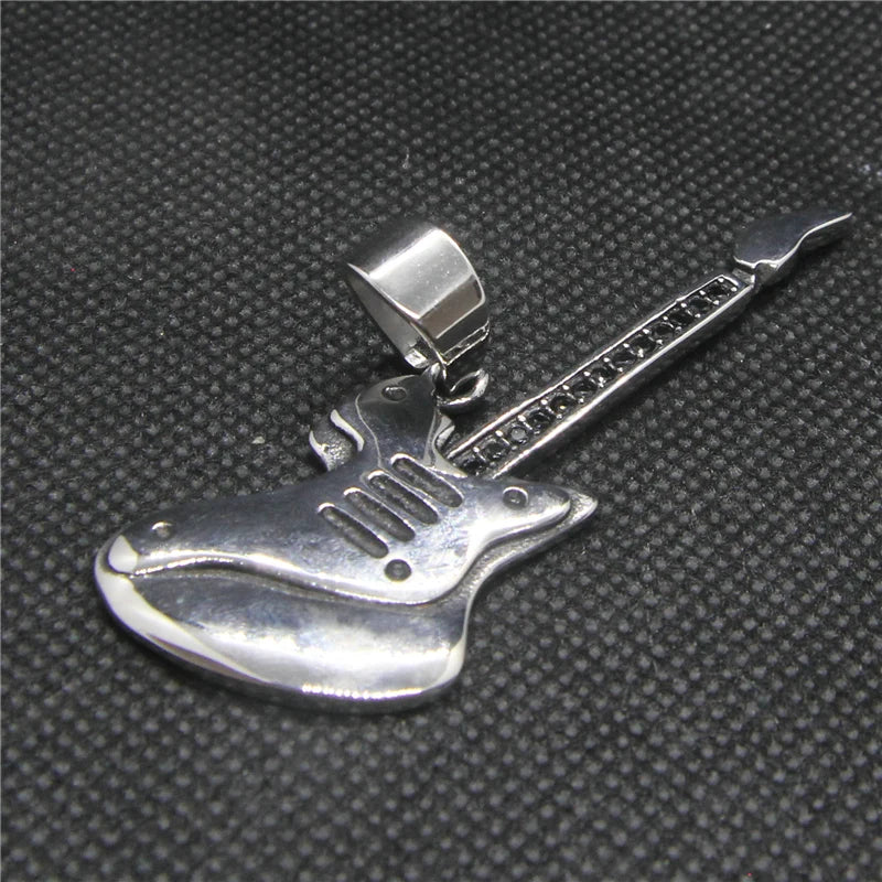 Guitar Pendant Stainless Steel Polishing Mens Pendant