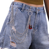 Metal Waist Chains for Women, Hip Hop Style, 4 Layers