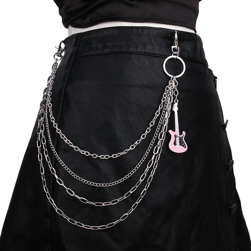 Metal Waist Chains for Women, Hip Hop Style, 4 Layers