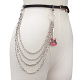Metal Waist Chains for Women, Hip Hop Style, 4 Layers