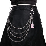 Metal Waist Chains for Women, Hip Hop Style, 4 Layers